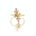 Anel galho folhas com zirconia